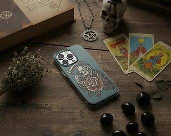 Grim Reaper Phone Case Traditional Tattoo Flash