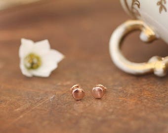 MADISON Rose Gold Button Earrings | 9 Carat | Solid Gold | 375 | 9K