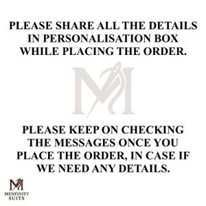 May include: White background with black text. The text reads: "PLEASE SHARE ALL THE DETAILS IN PERSONALISATION BOX WHILE PLACING THE ORDER." and "PLEASE KEEP ON CHECKING THE MESSAGES ONCE YOU PLACE THE ORDER, IN CASE IF WE NEED ANY DETAILS."