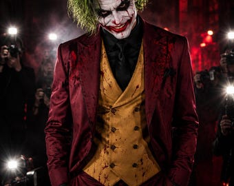 Men’s Burgundy Halloween Suits | Halloween Theme Weddin Suits | Joker Men Suits | Vintage Gangster Outfit | 1920s Peaky Blinders Style