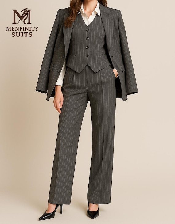 Dinnesis Broekpak voor dames, blazer, sportief, elegant pak, set, vrije tijd, business, jas, werk, kantoor, formeel, kostuumjas, slimfit, blazerjas, open voorkant, mantel, streetwear, damespak, blauw
