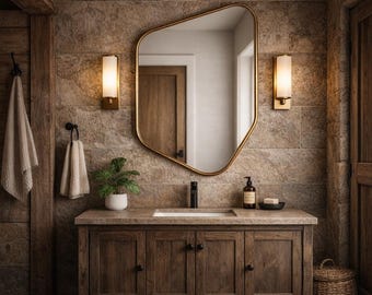 Decorative Framed wall mirror, Modern wall mirror for bathroom, Gold Framed wall mirror