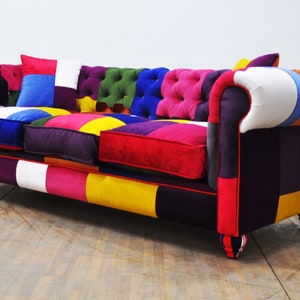 Chesterfield patchwork sofa - rainbow