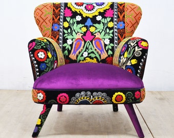 Suzani Armchair - birds in love IV
