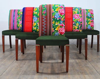 6 sillas de comedor - flores de primavera