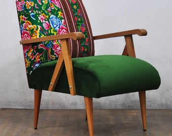 Sillón de madera - flores de primavera I