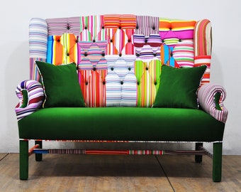 Wing Sofa - Spring Stripes