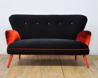 Black & Orange 2-seater Sofa