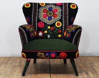 Suzani Armchair - green peace