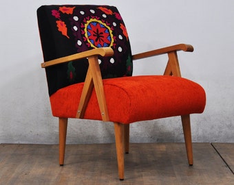 Wooden Armchair - orange