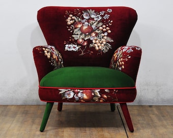 Gobelin Armchair - green & maroon