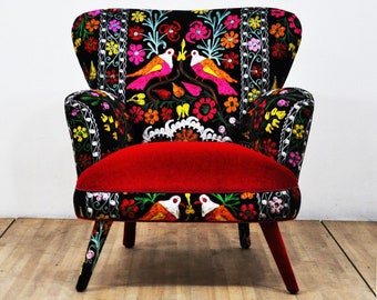 Suzani Armchair - birds in love