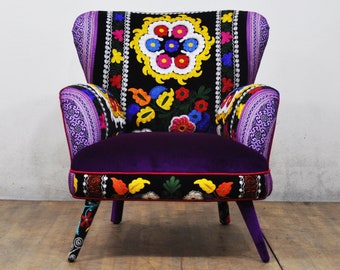 Suzani Armchair - purple dream