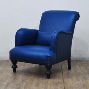 Blue Leather Armchair
