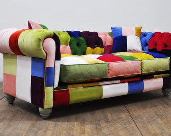 Chesterfield patchwork sofa mix aroma
