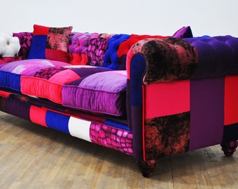 Chesterfield patchwork sofa - purple love