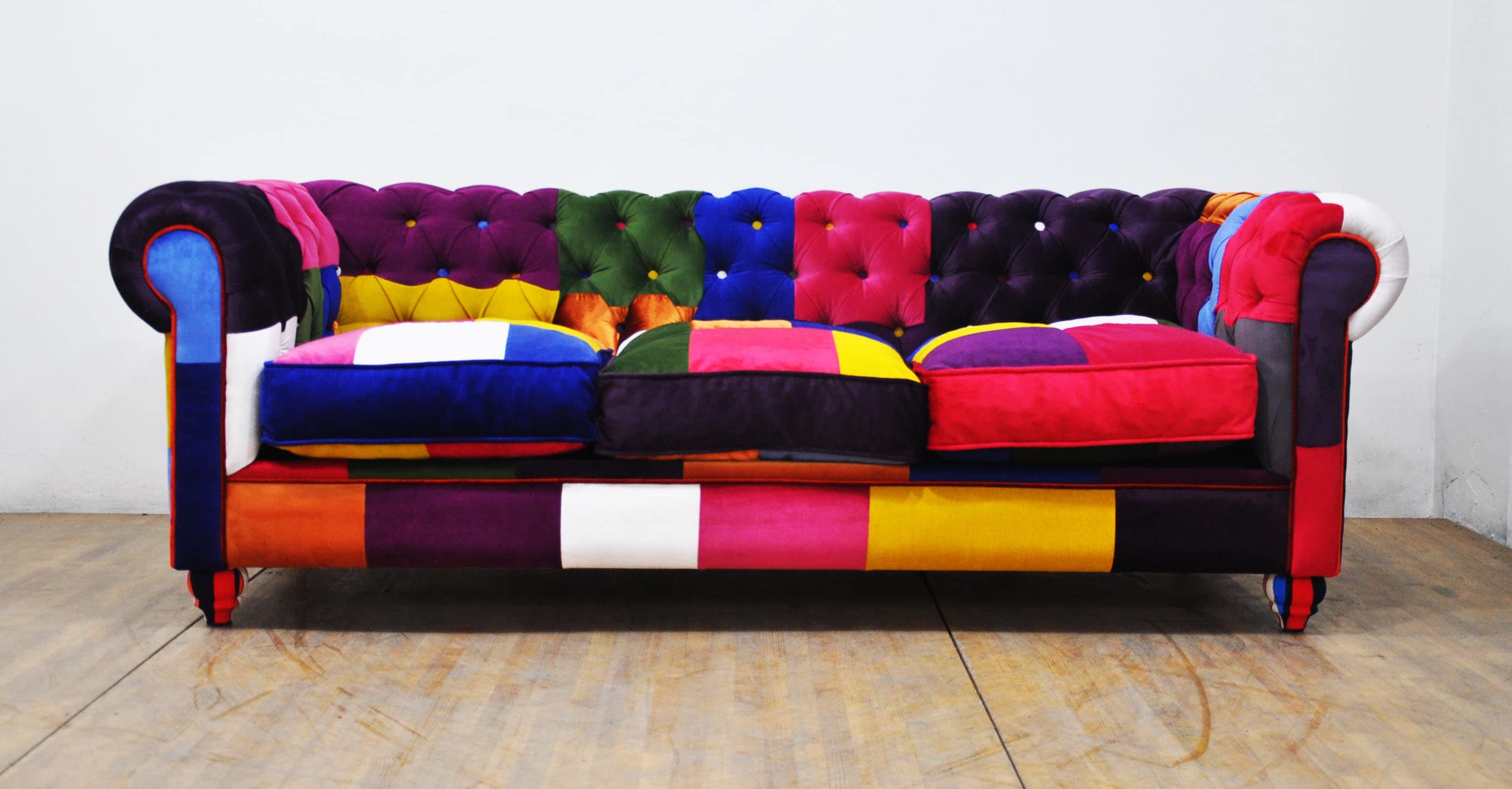 Chesterfield Patchwork Sofa Rainbow Etsy UK