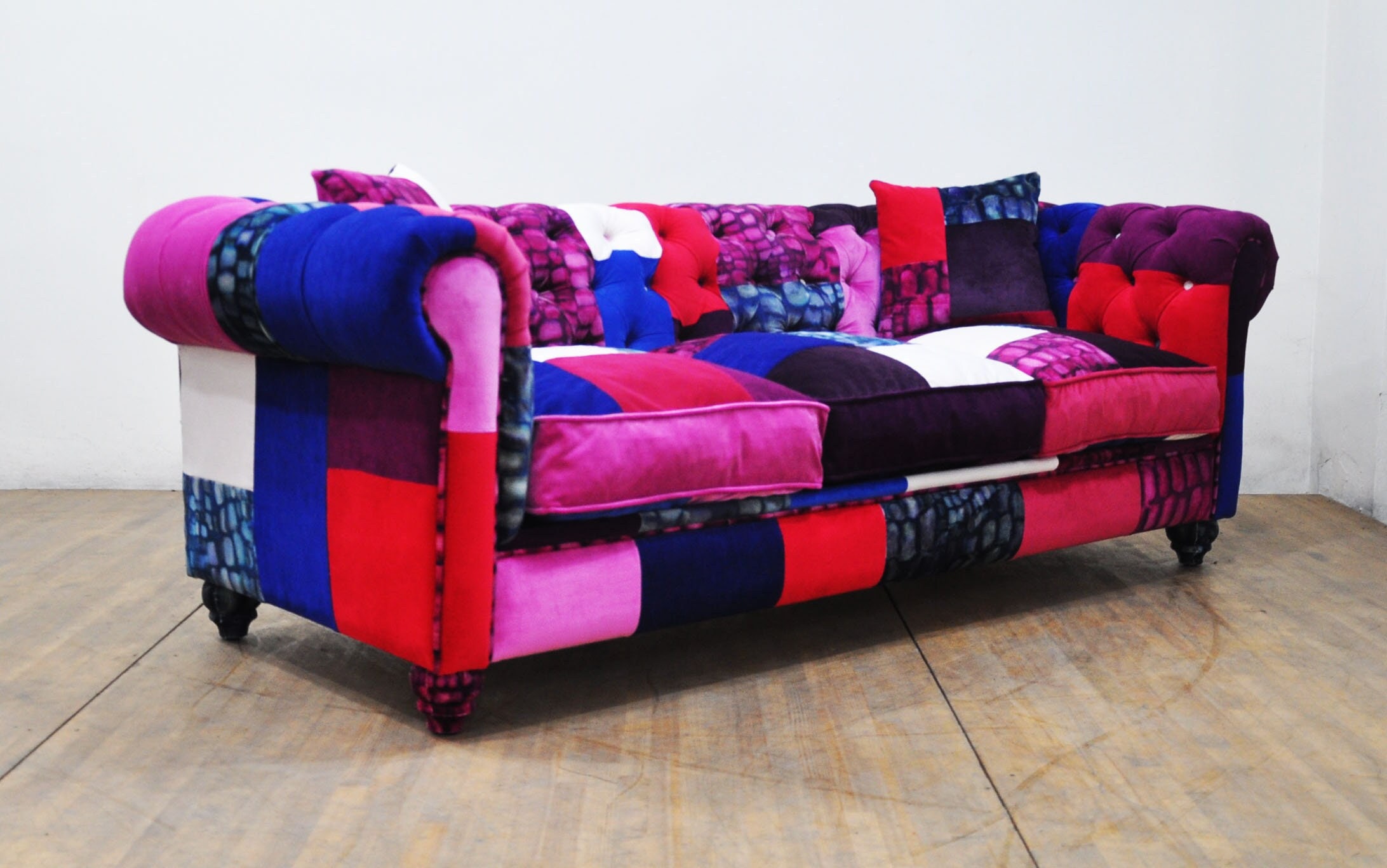 Velvet cheap patchwork sofa
