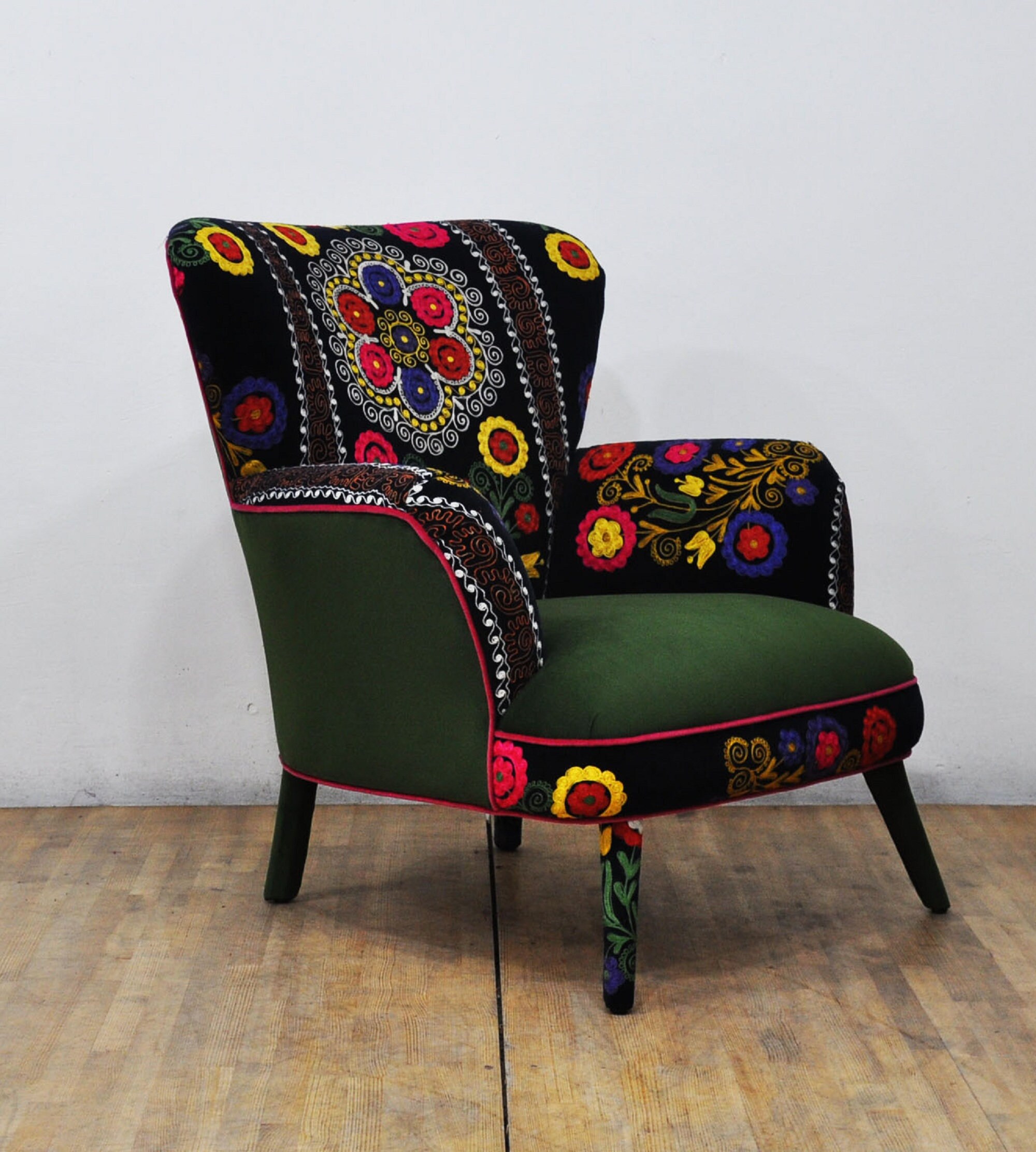 Suzani Armchair Green Peace Etsy