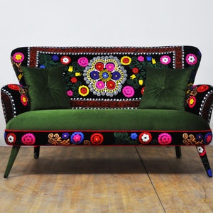 Suzani 2-seater sofa green peace image 4