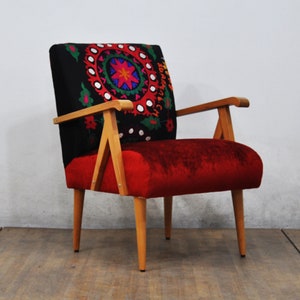 Wooden Armchair vermilion 1968 image 3