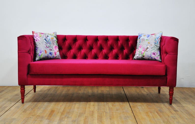 Loveseat burgundy love 3 seater sofa image 2