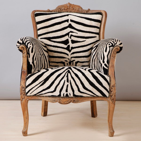 Zebra vintage walnut armchair
