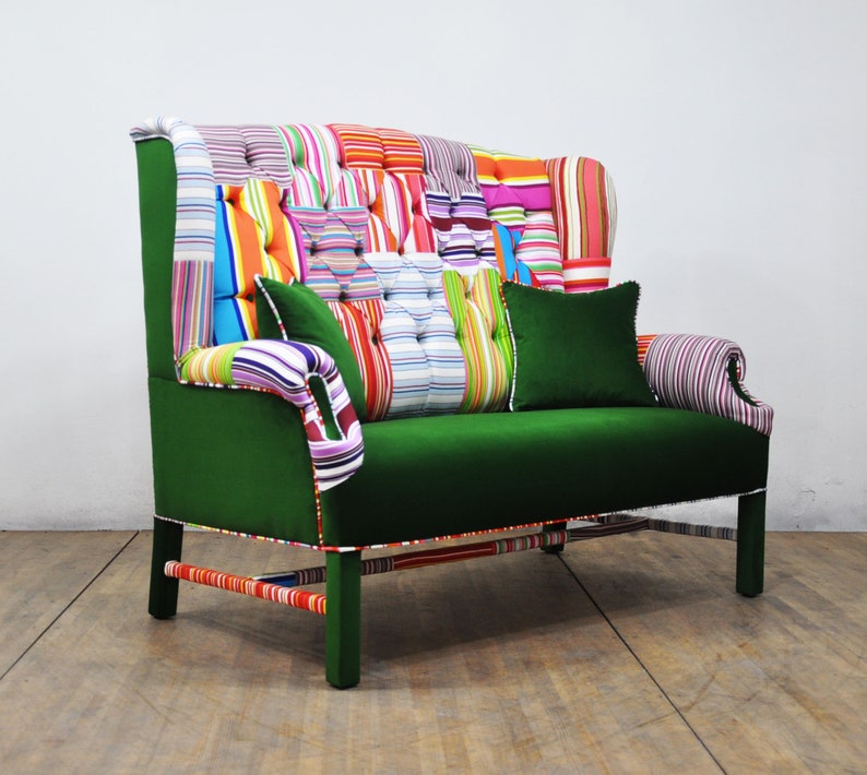 Wing Sofa - Spring Stripes - Etsy