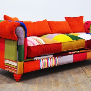 Chesterfield patchwork sofa - orange love