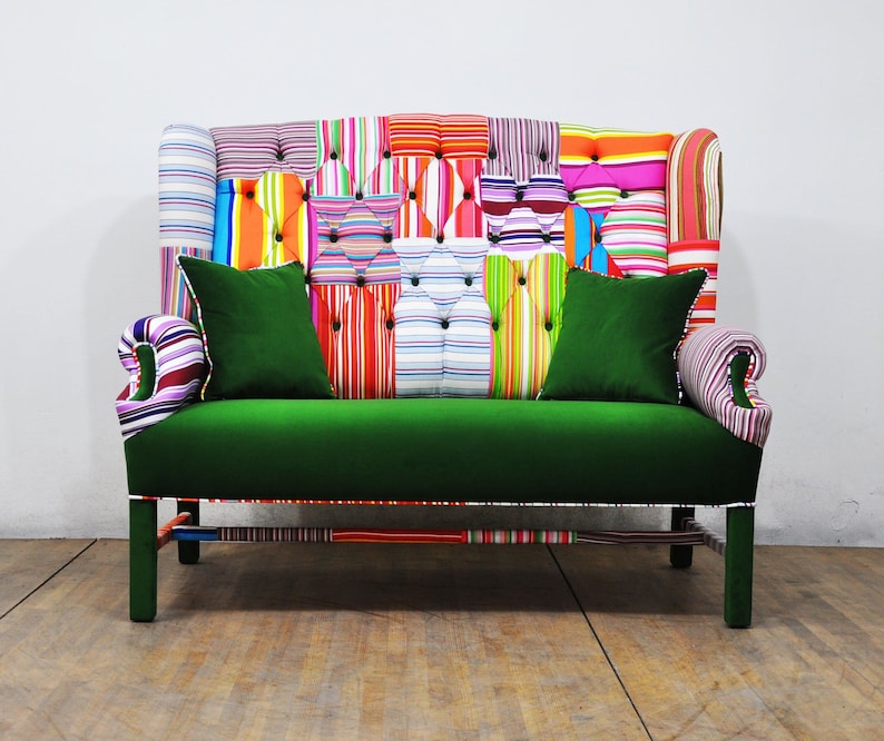 Wing Sofa - Spring Stripes - Etsy