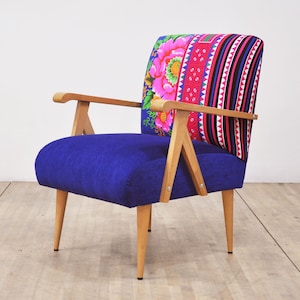 Wooden Armchair - blue love