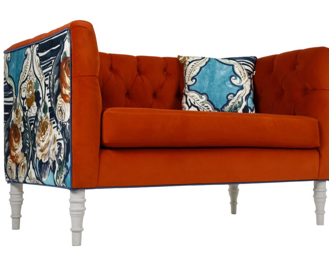 Loveseat Orange Etsy