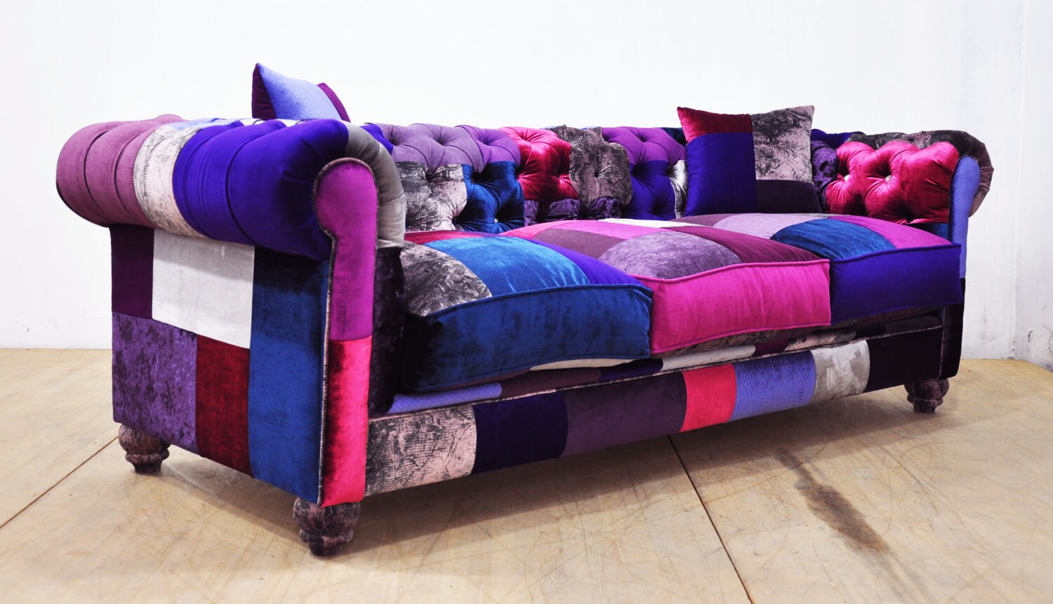 Chesterfield patchwork sofa purple love Etsy