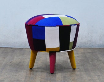 Patchwork Pouf - spring