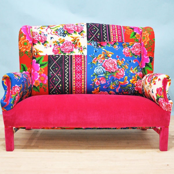Pink fever wing patchwork sofa