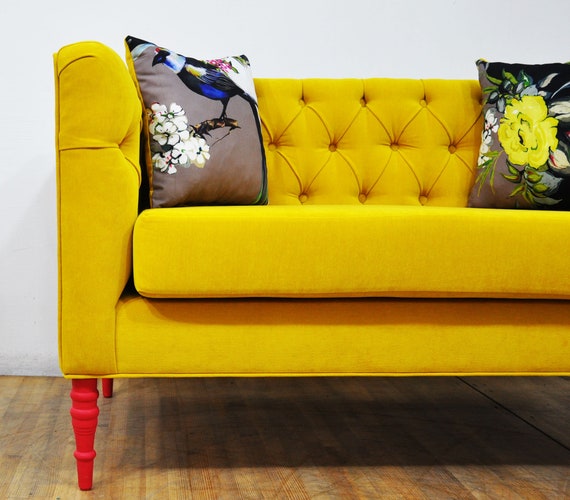 Yellow 2 seater sofas best sale