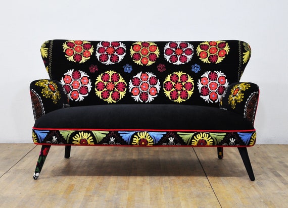 Suzani 2 seater Sofa Black Magic Etsy