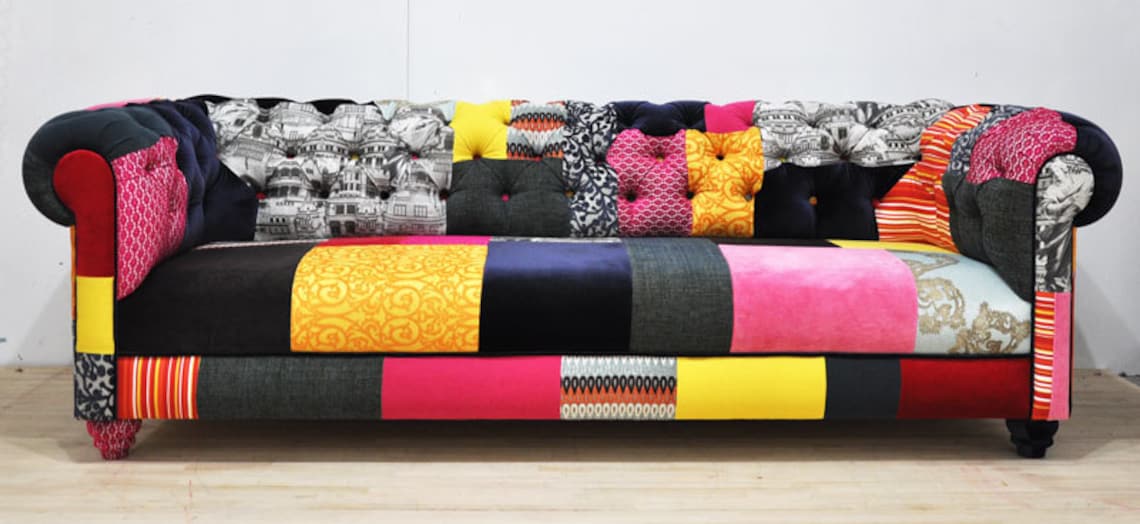 COLOR PATCH chesterfield patchwork sofa Etsy
