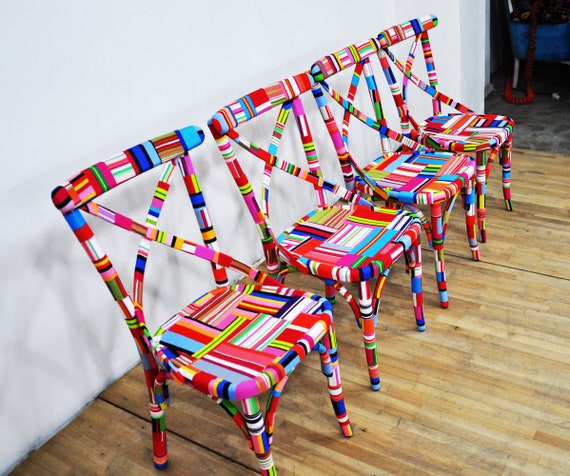 4 X Colorful Thonet Dining Chairs - Etsy