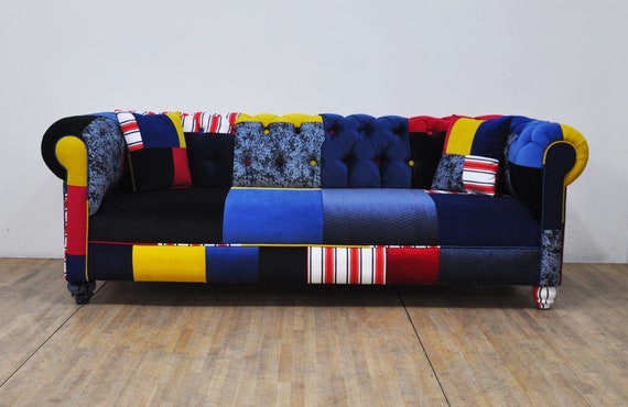 COLOR PATCH - chesterfield patchwork sofa  Patchwork sofa, Patchwork  furniture, Furniture design living room