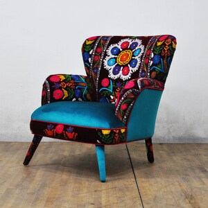 Suzani Armchair burgundy sky II image 3