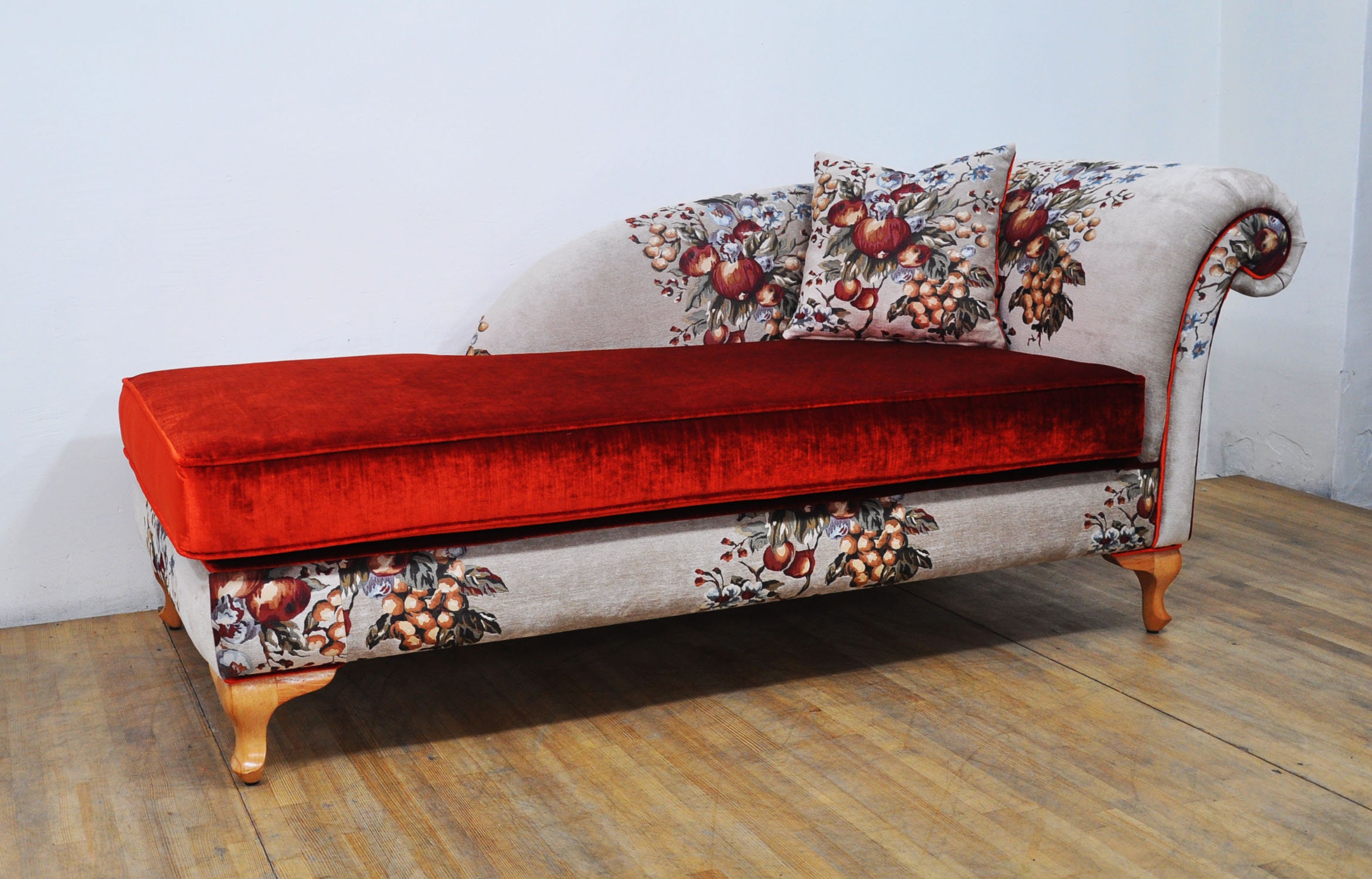 Burnt orange chaise lounge discount
