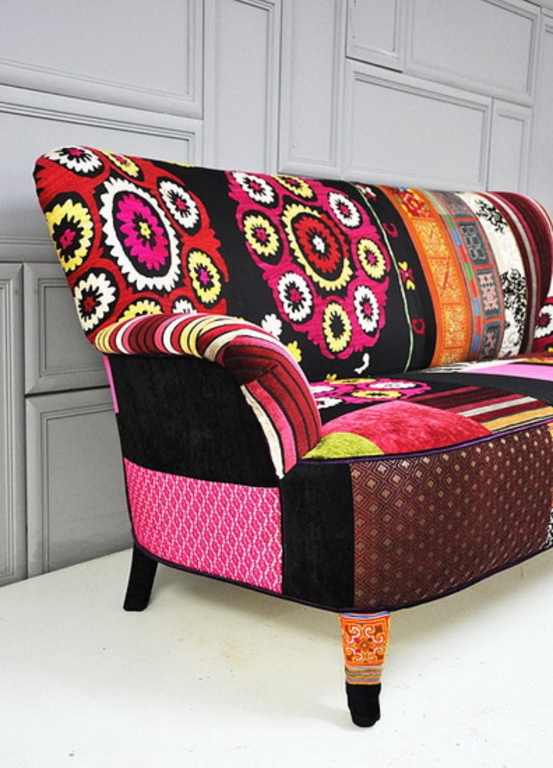 Patchwork 3-seater sofa Suzani dream zdjęcie 4