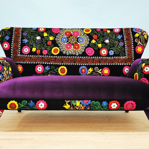 Suzani 2 seater sofa - purple love