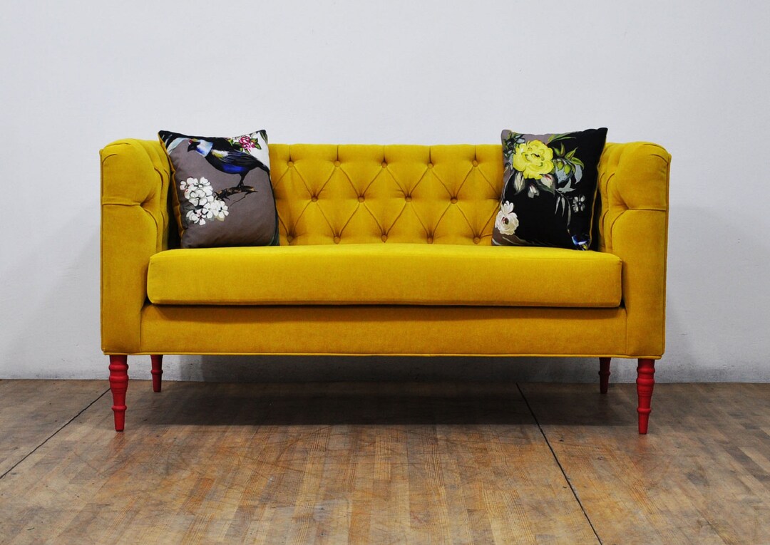 Loveseat Yellow Love 2.5 Seater Sofa Etsy