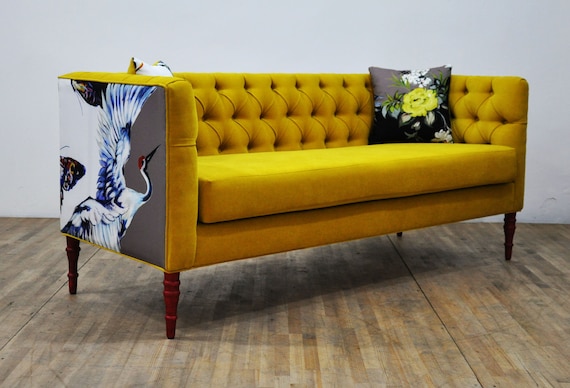 Loveseat Yellow Love 3 Seater Sofa Etsy