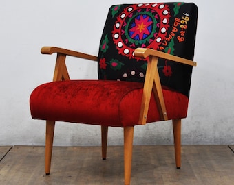 Wooden Armchair - vermilion 1968