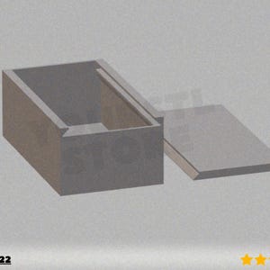 Puede incluir: Una caja rectangular gris con una tapa separada. La caja est&aacute; abierta, revelando el interior. La tapa est&aacute; colocada a un lado. La caja y la tapa son de color gris s&oacute;lido.