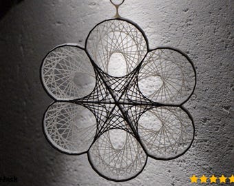 StringArt FLOR, Decoración de pared StringArt, Patrón geométrico - Impresión 3D - Modelado en Blender - BambuLab - Edición limitada, quedan pocas unidades.