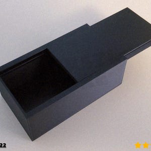 Detailed view of the sleek, functional SLIDING LID BOX designed for FDM 3D PRINTING. Perfect for storing trinkets, jewelry, or small electronic components. This ready-to-print CONTAINER is optimized for high-speed printing on BambuLab machines, appealing to all Makers and DIY hobbyists seeking an elegant storage solution.